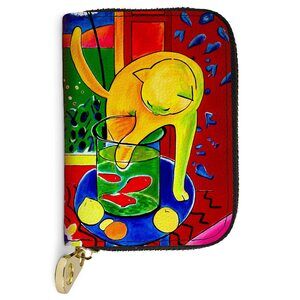 3244 RFID Secure Armored Zipper Wallet Henri Matisse Cat